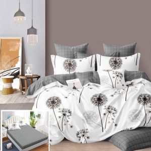 Lenjerie pat fara elastic 6 piese GreyTone SF235