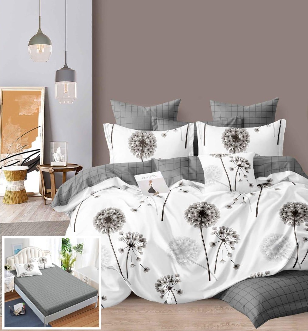Lenjerie pat fara elastic 6 piese GreyTone SF235