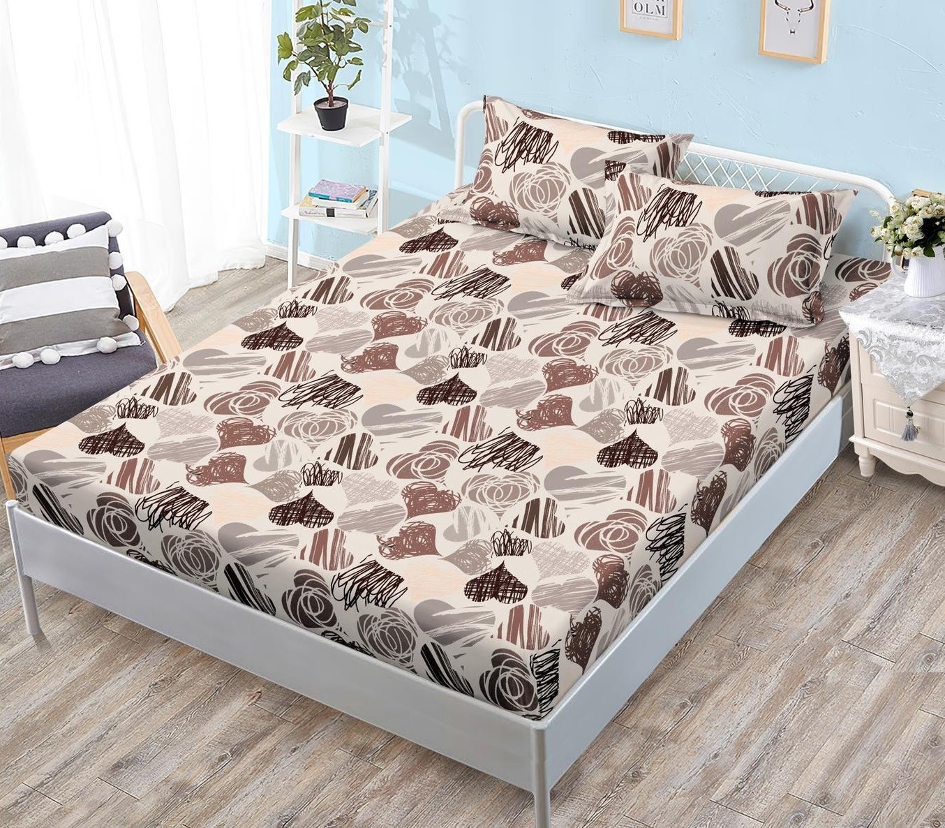 Husa de pat cu elastic 3 piese Ogre HP050