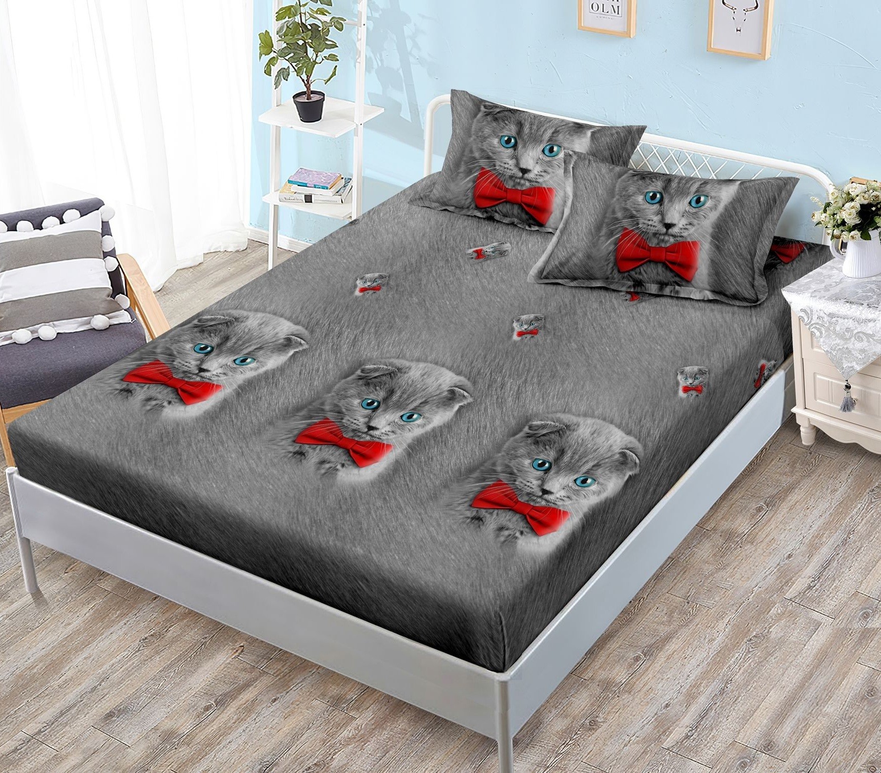 Husa de pat cu elastic 3 piese Cute HP056