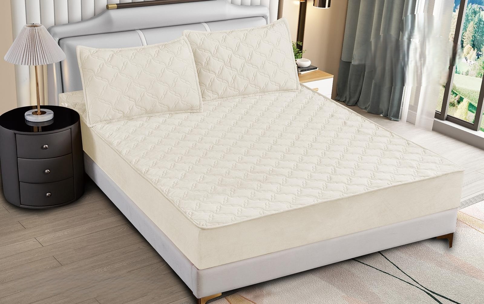 Husa de pat cu elastic matlasate 3 piese Corfu HM002
