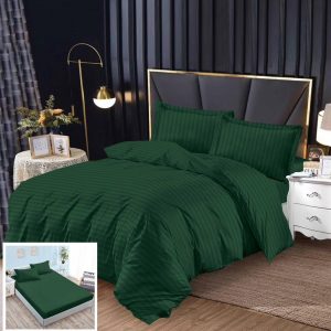 Lenjerie Damasc Glucose Dx003, Damasc, 4 Piese, Cu Elastic, Verde