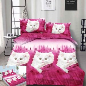 Lenjerie De Pat 3D - Orion Xd002, Bumbac, 4 Piese, Cu Elastic, Imprimeu