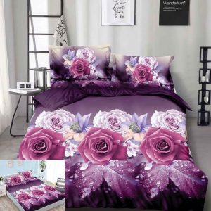 Lenjerie De Pat 3D - Cola Xd006, Bumbac, 4 Piese, Cu Elastic, Imprimeu