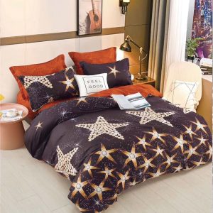 Lenjerie De Pat Olaru Xc045, Bumbac, 4 Piese, Cu Elastic, Imprimeu