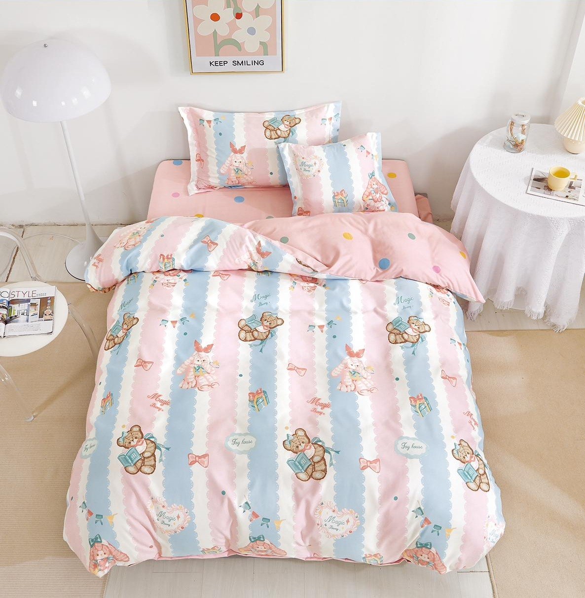 Lenjerie de pat cu elastic 4 piese Cunha XC081