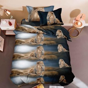 Lenjerie De Pat 3D - Bruno Xu021, Bumbac, 4 Piese, Fara Elastic, Imprimeu