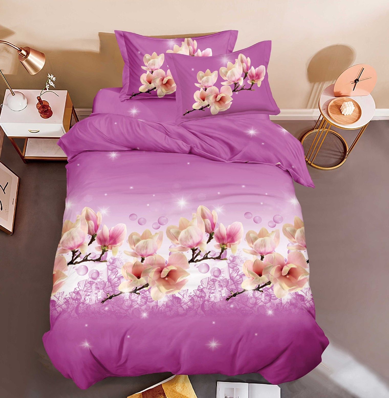 Lenjerie de pat fara elastic 3D - 4 piese Sophie XU031