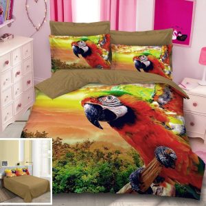 Lenjerie De Pat Brasil Xf014, Bumbac, 4 Piese, Fara Elastic, Imprimeu