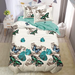 Lenjerie De Pat Wings Xf061, Bumbac, 4 Piese, Fara Elastic, Imprimeu