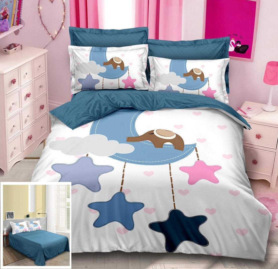 Lenjerie pat 3D fara elastic 6 piese Owl SD029