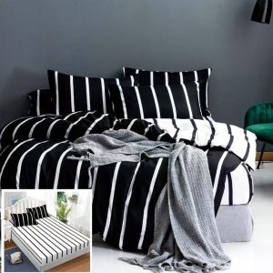 Lenjerie Pat Python Px001, Bumbac, 4 Piese, Cu Elastic, Gri, Negru