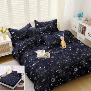 Lenjerie Pat Archon Px007, Bumbac, 4 Piese, Cu Elastic, Negru