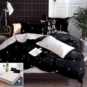 Lenjerie Pat Harass Px022, Bumbac, 4 Piese, Cu Elastic, Alb, Negru