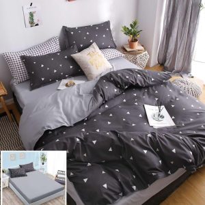 Lenjerie Pat Paqueta Px032, Bumbac, 4 Piese, Cu Elastic, Gri, Negru