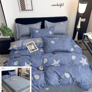 Lenjerie Pat Furnal Sx053, Bumbac, 6 Piese, Cu Elastic, Albastru