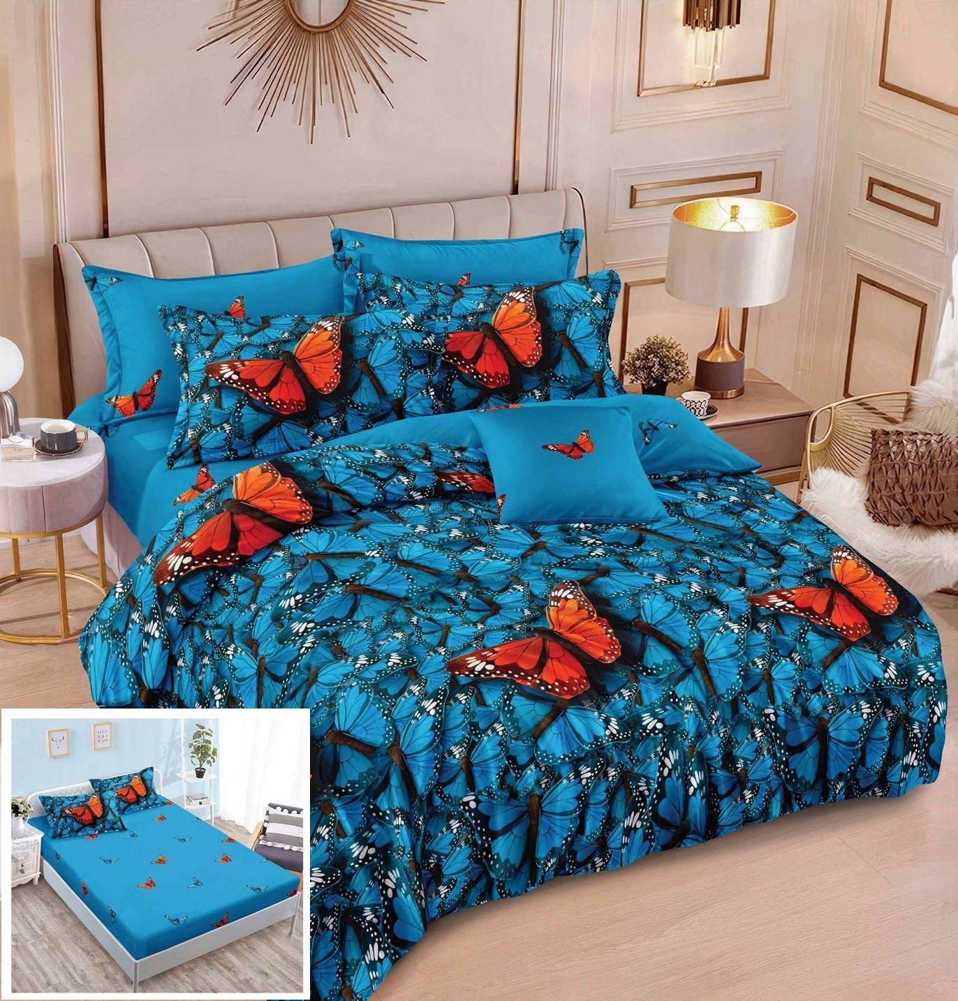 Lenjerie pat cu elastic 6 piese Pixie SX084