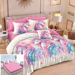 Lenjerie Pat Sx086, Bumbac, 6 Piese, Cu Elastic, Imprimeu