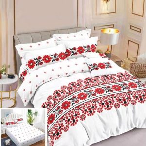 Lenjerie Pat Noapte Sx111, Bumbac, 6 Piese, Cu Elastic, Imprimeu