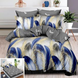 Lenjerie Pat Megan Sx117, Bumbac, 6 Piese, Cu Elastic, Gri, Imprimeu