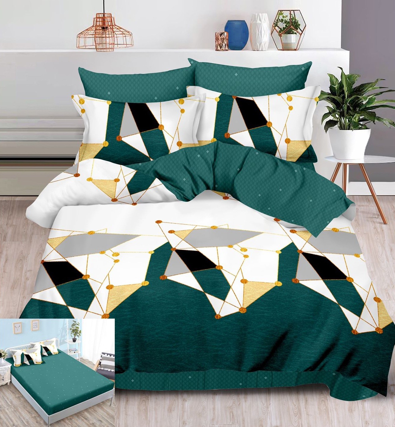 Lenjerie pat cu elastic 6 piese Zina SX122