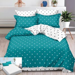 Lenjerie Pat Bunny Sx134, Bumbac, 6 Piese, Cu Elastic, Alb, Verde