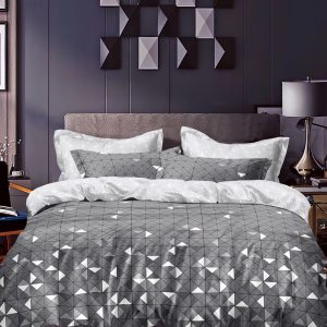 Lenjerie Pat Silver Church Fx014, Bumbac, 4 Piese, Fara Elastic, Gri