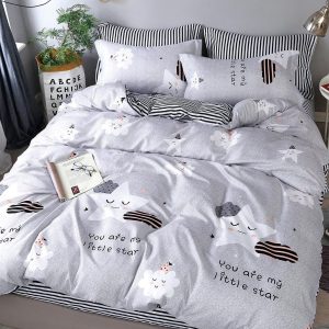 Lenjerie Pat Brittany Fx022, Bumbac, 4 Piese, Fara Elastic, Alb, Gri