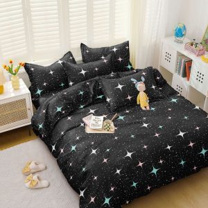 Lenjerie Pat Canecorso Fx025, Bumbac, 4 Piese, Fara Elastic, Negru