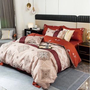 Lenjerie Pat Mihai Fx028, Bumbac, 4 Piese, Fara Elastic, Bej, Portocaliu