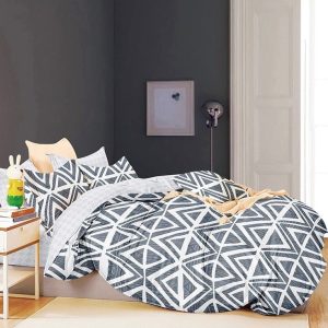 Lenjerie Pat Zig Fx029, Bumbac, 4 Piese, Fara Elastic, Alb, Gri