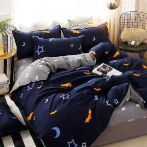 Lenjerie Pat Bulldog Fx051, Bumbac, 4 Piese, Fara Elastic, Albastru, Gri