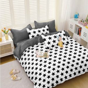 Lenjerie Pat Appenzeller Fx054, Bumbac, 4 Piese, Fara Elastic, Alb, Gri, Negru