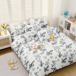 Lenjerie Pat Beauceron Fx060, Bumbac, 4 Piese, Fara Elastic, Alb, Imprimeu