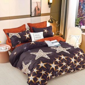 Lenjerie Pat Seagull Fx073, Bumbac, 4 Piese, Fara Elastic, Imprimeu, Maro, Negru, Portocaliu