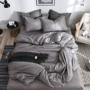 Lenjerie Pat Raven Fx076, Bumbac, 4 Piese, Fara Elastic, Gri