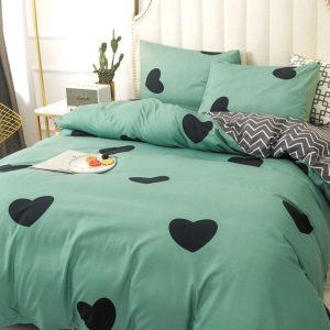 Lenjerie Pat Sparrow Fx080, Bumbac, 4 Piese, Fara Elastic, Verde