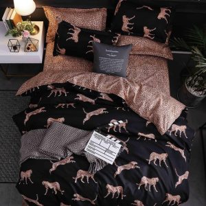 Lenjerie Pat Paola Fx085, Bumbac, 4 Piese, Fara Elastic, Bej, Crem, Maro, Negru