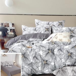 Lenjerie Pat Nicoleta Sf049, Bumbac, 4 Piese, Fara Elastic, Gri