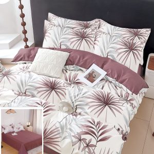 Lenjerie Pat Olivia Sf051, Bumbac, 4 Piese, Fara Elastic, Alb, Imprimeu