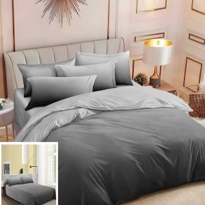 Lenjerie Pat Adina Sf055, Bumbac, 4 Piese, Fara Elastic, Gri