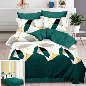 Lenjerie Pat Babyluna Sf096, Bumbac, 4 Piese, Fara Elastic, Alb, Verde