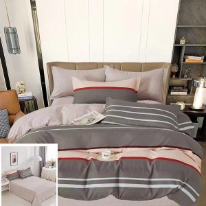 Lenjerie Pat Actual Sf108, Bumbac, 4 Piese, Fara Elastic, Gri, Negru