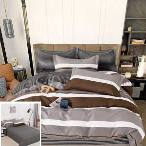 Lenjerie Pat Hurry Sf111, Bumbac, 4 Piese, Fara Elastic, Gri, Maro, Negru