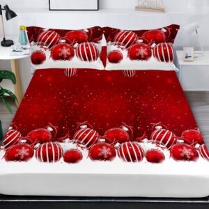 Husa De Pat De Craciun Vánoce Cr044, Bumbac, 3 Piese, Cu Elastic,