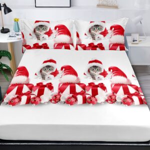 Husa De Pat De Craciun Vianoce Cr045, Bumbac, 3 Piese, Cu Elastic,