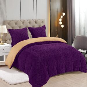 Lenjerie Pat Cocolino Velora Co044, Microfibra Plusata, 3 Piese, , Lila