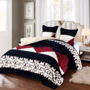 Lenjerie Pat Cocolino Broska Co041, Microfibra Plusata, 3 Piese, , Alb, Negru, Rosu