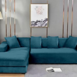 Husă Elastică pentru Canapea Colțar – Protecție Completă, Material Catifelat